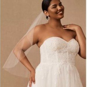 Veil, Bridal, BHLDN, Tina Blusher, midi veil,